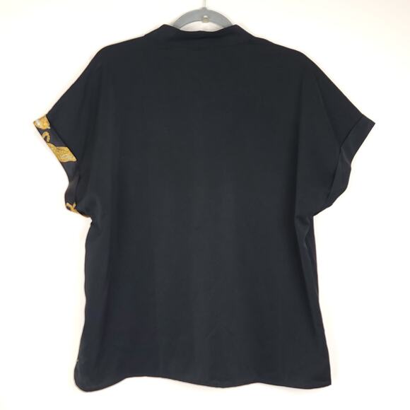 Emory Rose Leopard Print Short Sleeve Button Down Top, Size XLarge - Picture 7 of 8